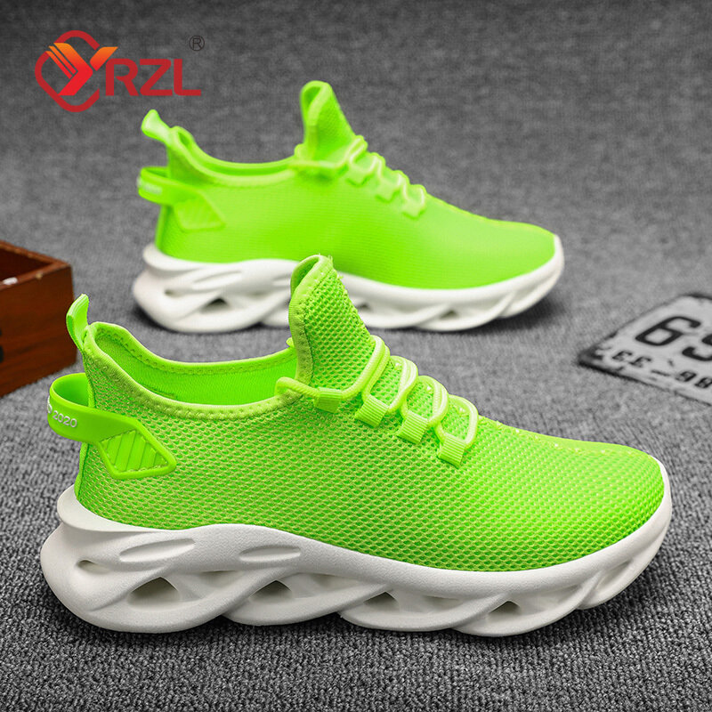 YRZL Mens Sneakers Summer Breathable Sport Shoes Lightweight Outdoor Mesh Running Shoes Athletic Jogging Tenis Walking Shoes