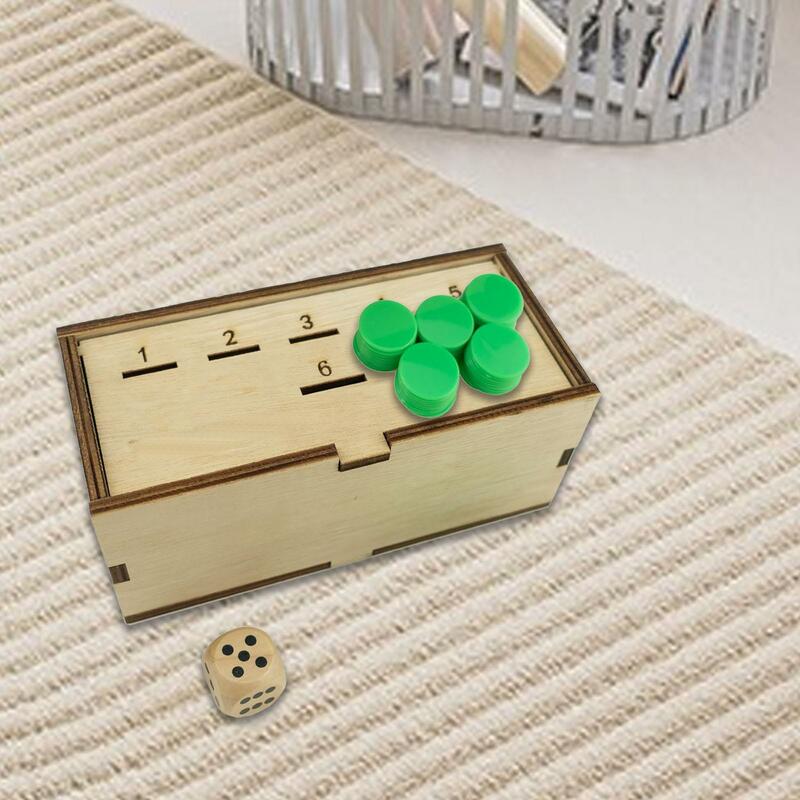 Pudełko z drewna na monety przenośne klasyczne kreatywne dla 2-6 graczy gra groszowa na urodziny na Halloween dla dzieci