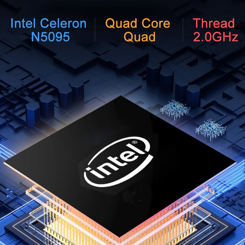 CRELANDER Laptop bisnis 16 inci layar IPS Intel Celeron N5095 Quad Core Windows 11 12GB RAM Notebook komputer multiwarna