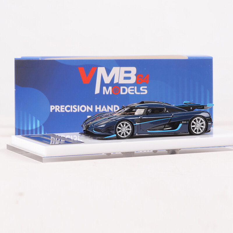 VMB 1:64 Koenigsegg One 1 Mobil Model Resin karbon biru edisi terbatas 999