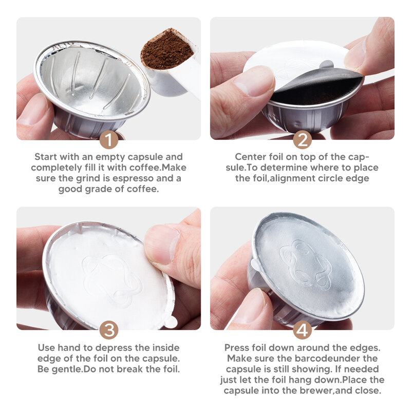 Foletas de alumínio para Nespresso Vertuo Next Vertuoline, cápsulas originais, selos descartáveis adesivos, acessórios café