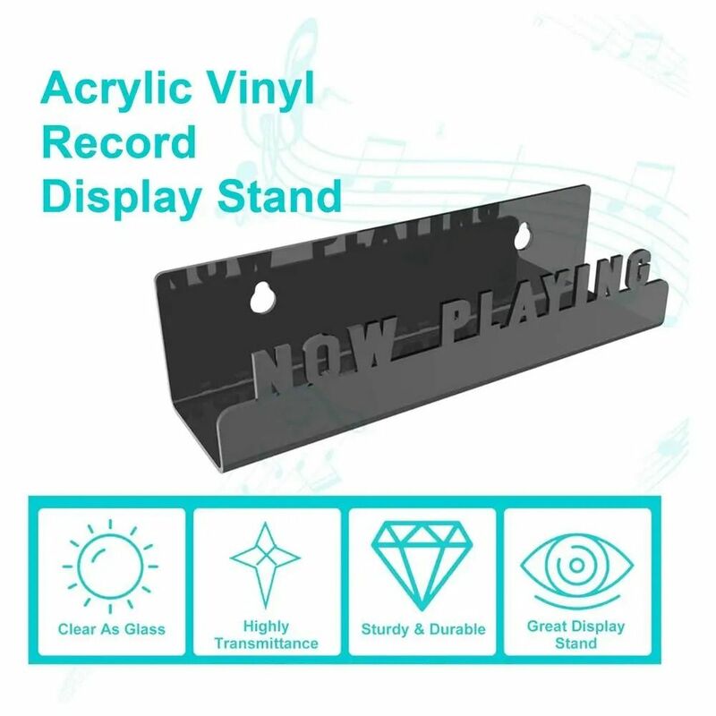 Durable Vinyl Record Display Shelf Accessories Waterproof Clear CD Wall Mounts Now Playing Universal Album Wall Hanger