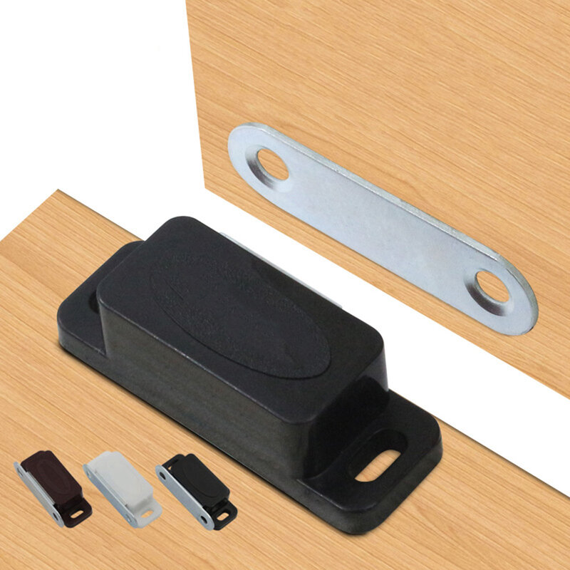 Captura magnética do armário para a porta, ferragem, substituição segura, sucção segura, branco, marrom, preto, 1 pc, novo