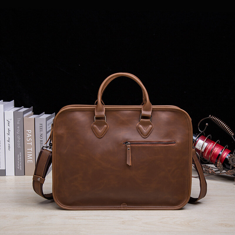 Сумка в стиле ретро Мужская, портфель большой вместимости, деловой чемоданчик на одно плечо, Повседневная Компьютерная сумка через плечо