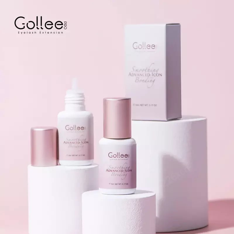 Gollee Transparent Eyelash Extension Glue for Color or Black False Lash Adhesive Or Eyebrow Pink Clear Eyelash Extension Glue