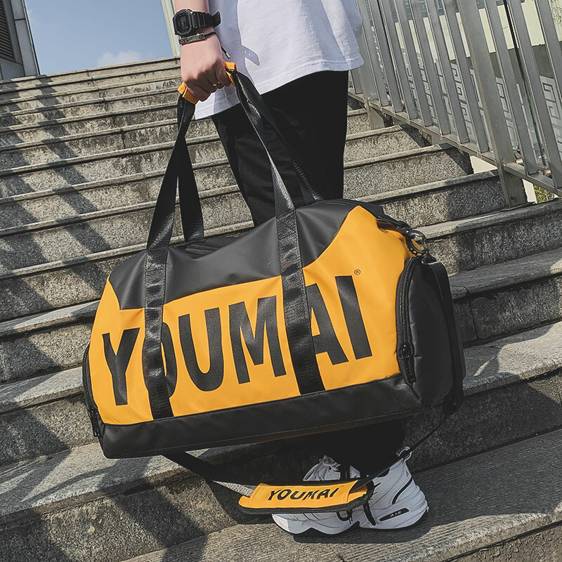 Lightweight and Large Capacity Travel Bag Men's Short Distance Luggage Backpack Handbag Work Oversized Dry Wet Separation