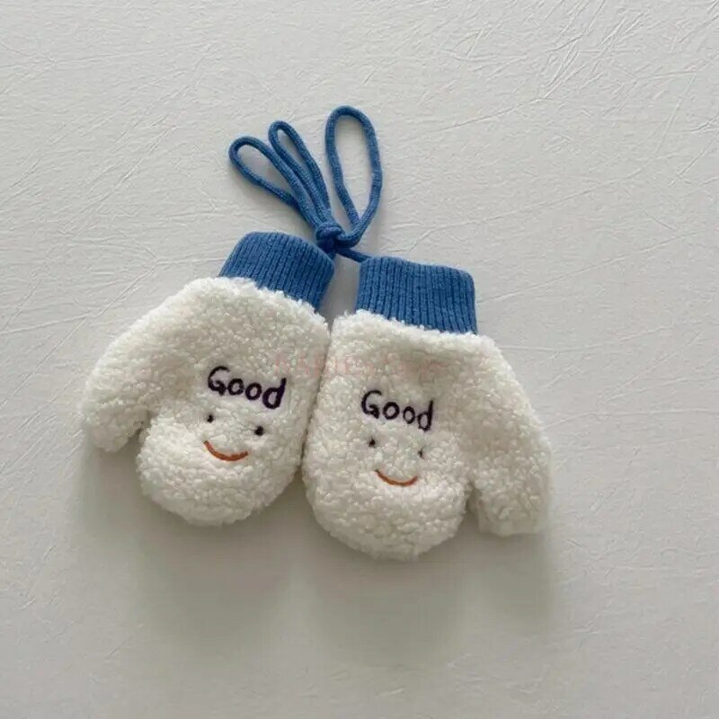 C9GB зимние перчатки для малышей с героями мультфильмов, шарф, теплые и стильные детские перчатки из шерстяного шарфа ягненка
