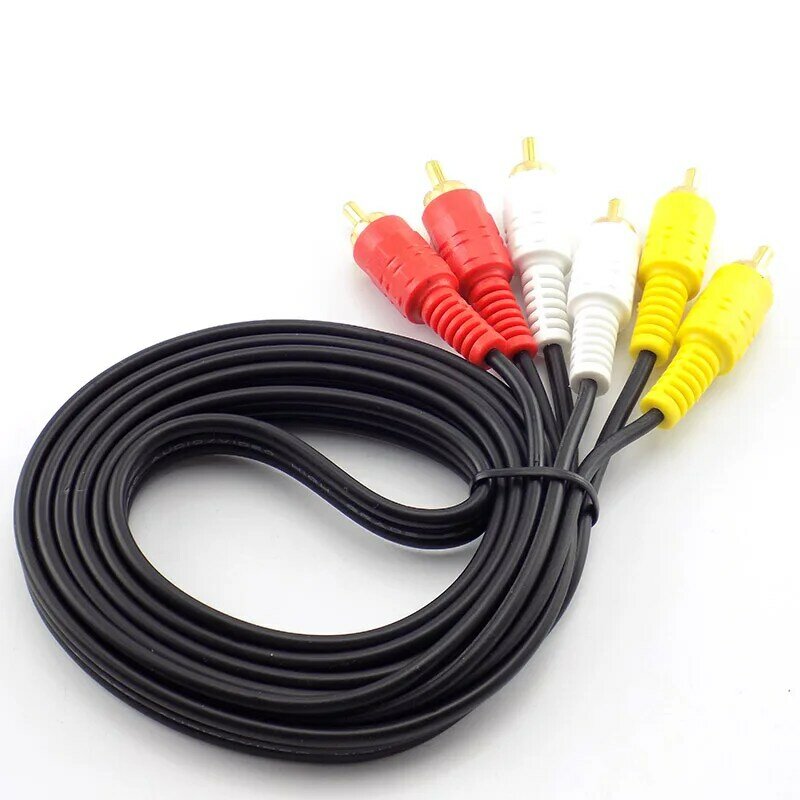 1.5M 3 RCA Male To Male Jack Plug Music Audio Video AV Connector Cable 3X RCA Retail Cord For TV Sound Speakers