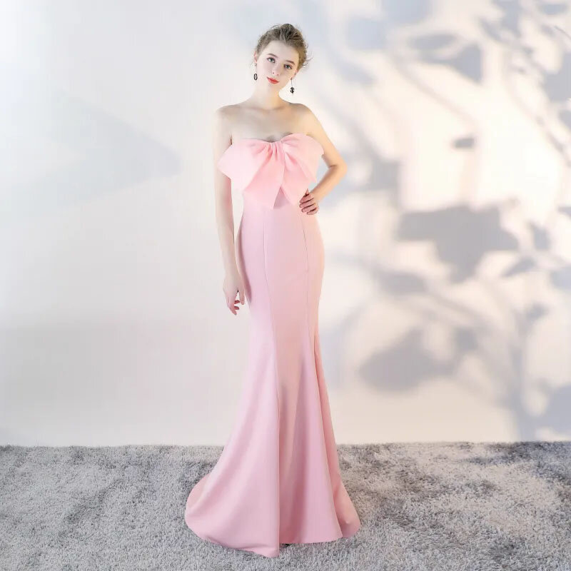 Elegante Schleife Meerjungfrau Abendkleider sexy von der Schulter Ballkleid einfache Mode bodenlangen anpassen 2024