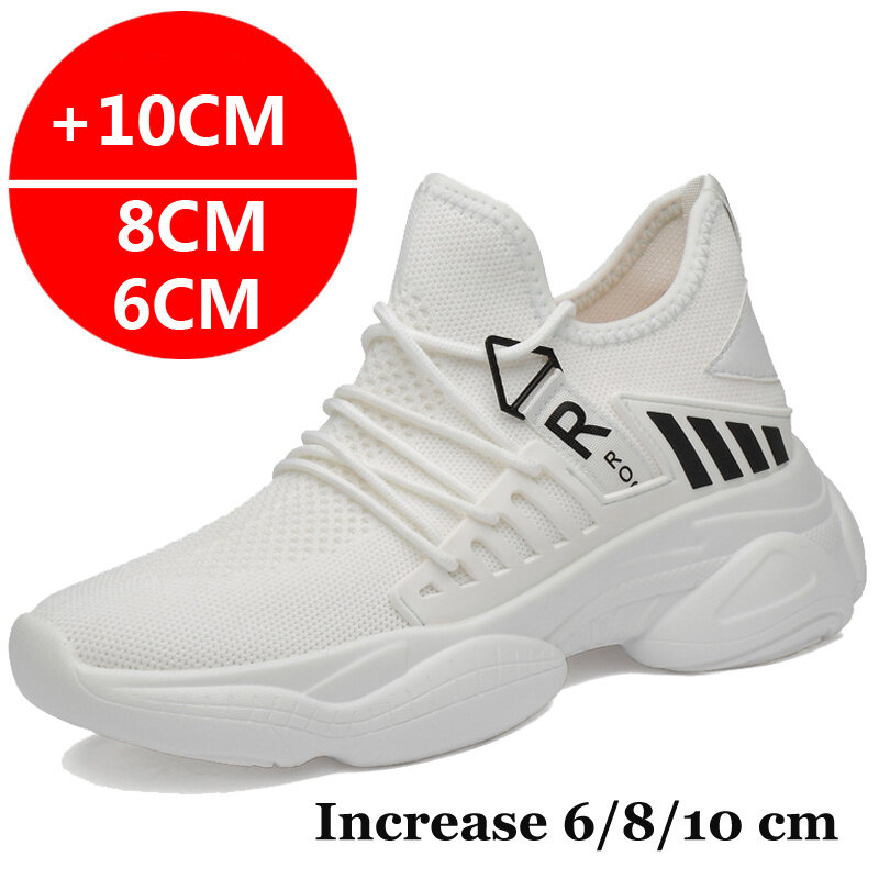 Men Elevator Shoes Man Breathable Casual Shoes Hidden Heels 8cm 6cm Height Increasing Shoes Height Increase Shoes For Men