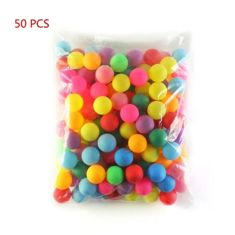 Pelotas de Ping Pong coloridas, pelotas de tenis de mesa de entretenimiento para juego, colores mezclados esmerilados, 40MM, 50 unids/lote por paquete