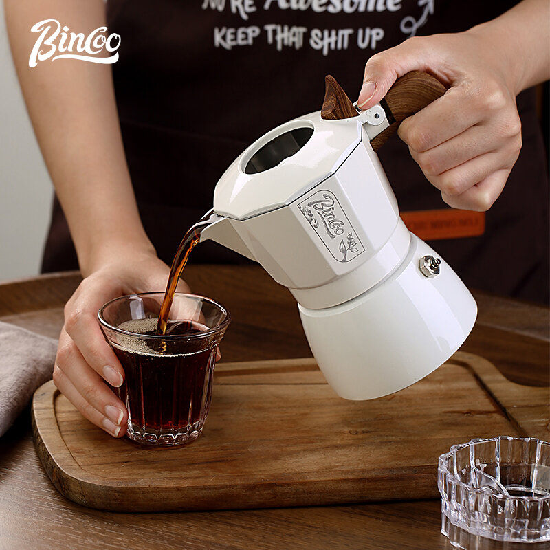 BINCOO Double Valve Coffee Moka Pot Espresso High Temperature Extraction Jug Household Iced American Latte Coffee Appliances