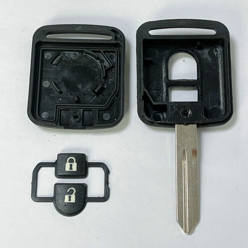 Ecutool-nissan elgrand用のリモートキー、2つのボタン、uncut、真ちゅう、空のブレード、ストレート、absシェル、10ピース/ロット