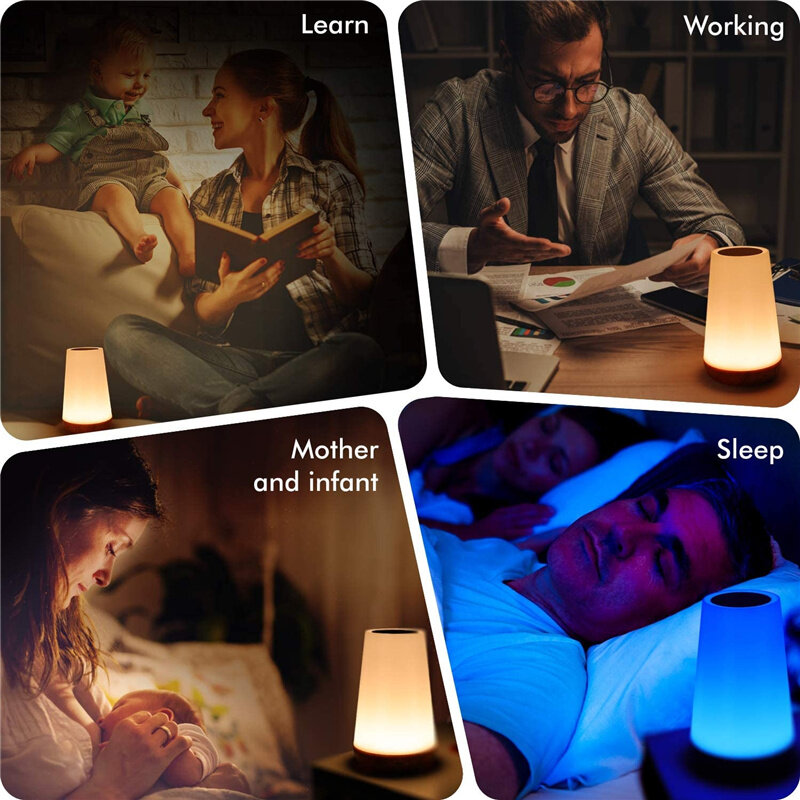 Ночная подсветка с пультом дистанционного управления, меняющая цвет, RGB, портативная, LED-аккумуляторная ночная лампа