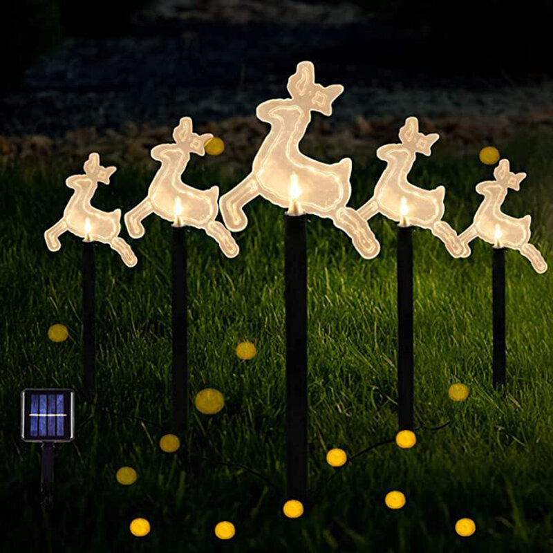 Outdoor Solar Lights Waterproof Solar Powered Stake Lights Christmas Decorations For Yard Patio Garden Pathway Porch