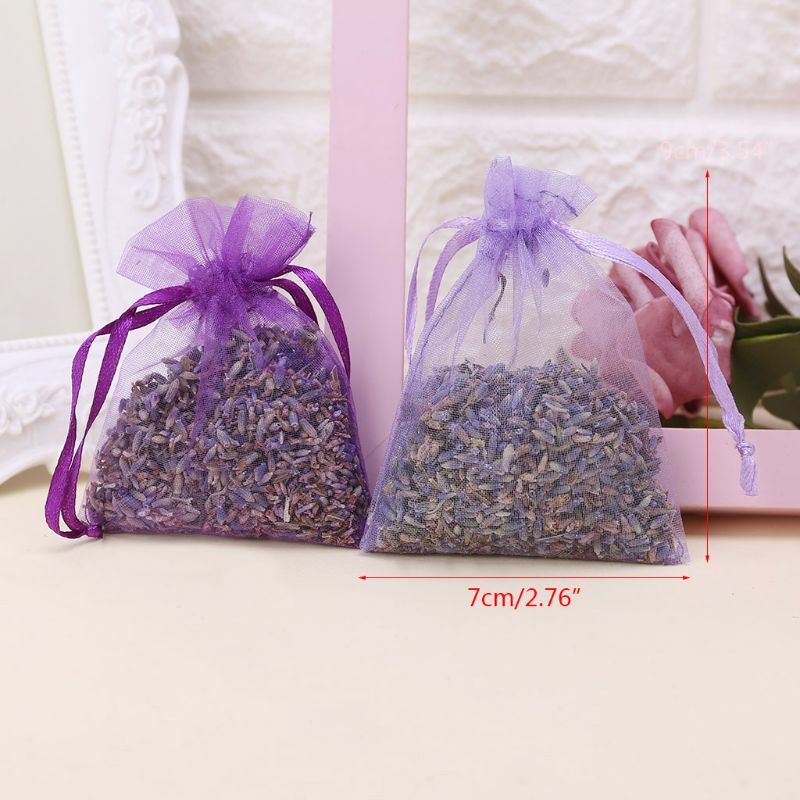 2024 New 5Pcs Real Lavender Organic Dried Flowers Sachets Buds Bag Fragrance Air Fresher