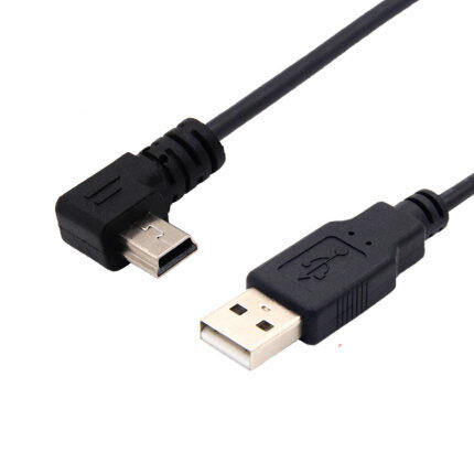 USB 2.0 maschio a Mini USB su giù sinistra destra angolata cavo a 90 gradi 0.25m 0.5m 1.8m 3m 5m per fotocamera MP4 Tablet