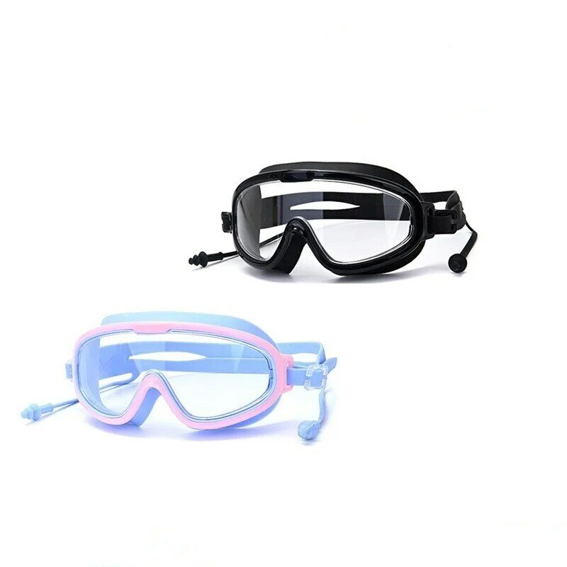 مجموعة نظارات سباحة عالية الدقة مضادة للماء والضباب للأطفال ، نظارات أولاد وفتات ، صندوق كبير
