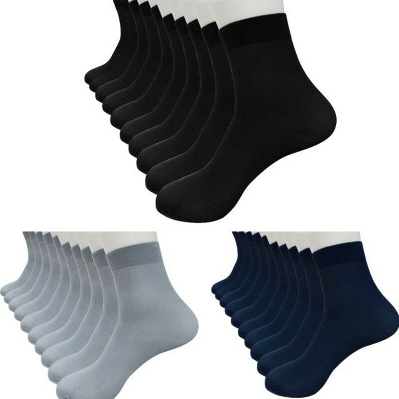 Men'S Summer Lightweight Men'S Solid Color Breathable Short Sock Fiber Ultra-Thin Elastic Silky Silk Stockings Men Socks 4 Pairs