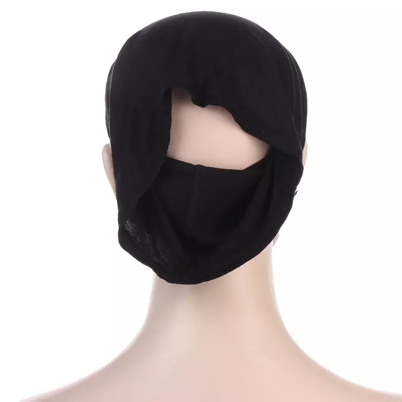 Modal Stirn Kreuz muslimischen inneren Hijab für Frauen Turban Motorhaube Hut mit Ohrloch dehnbaren Kopf wickel islamische Kleidung Accessoires