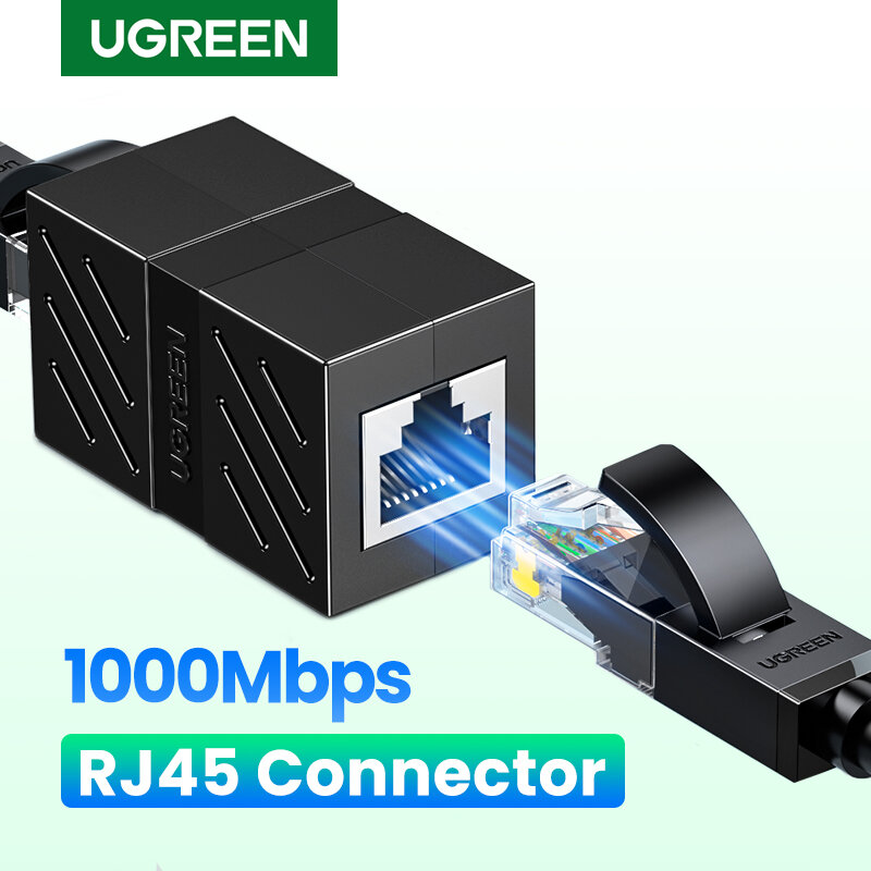 Ugreen RJ45 Connector Cat7/6/5e Ethernet Adapter 8P8C Network Extender Extension Cable untuk Ethernet Cable Female To Female