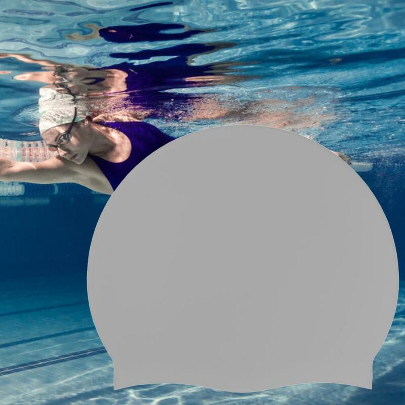 Gorro de natación práctico para hombres y mujeres, no es fácil caerse, de larga duración, de silicona