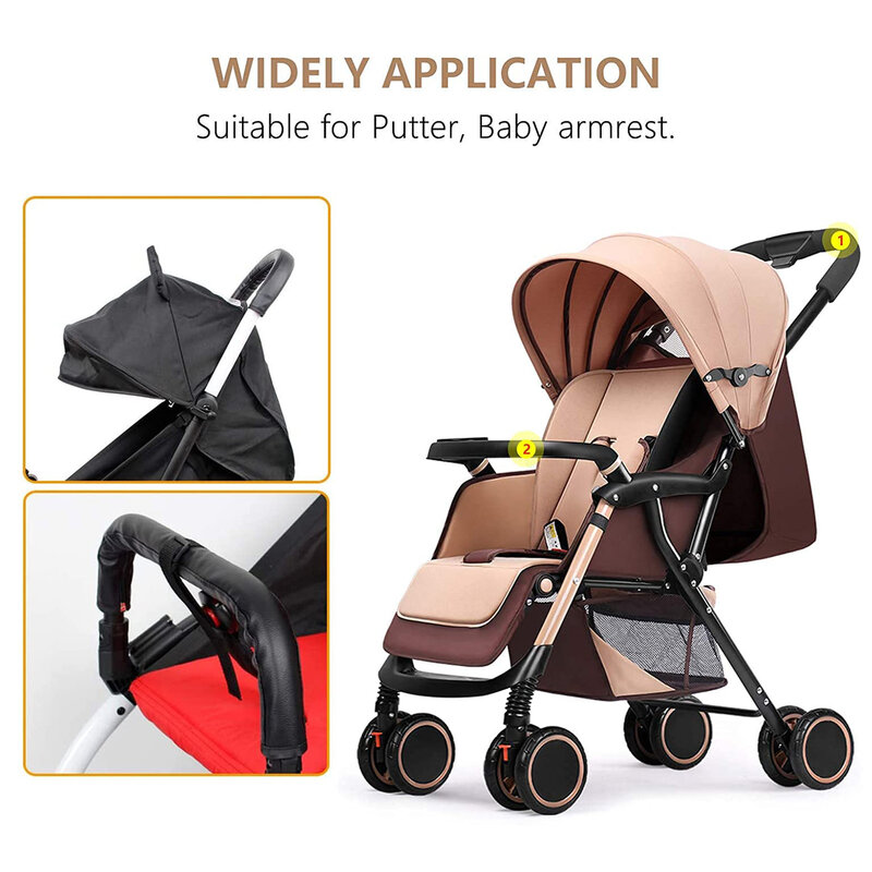 Baby Pram Handle Cover Baby Pram Armrest Protective Cover Removable Protective Case Sleeve With Zipper-Opening for Pushchair