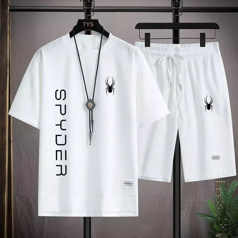 Корейская мужская тренировочная футболка с короткими рукавами, спортивные шорты Zomer, повседневная одежда, комплекты для бега, пинцет, Herenpak