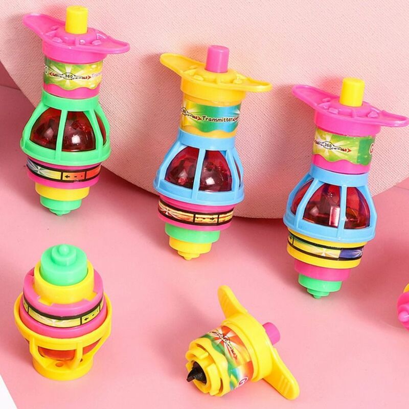 Top Cartoon Ejection Toy LED Flashing Light Electric Spinning Top Rotating Gyro Toy Launcher Rotary Toy Spinning Top Toys