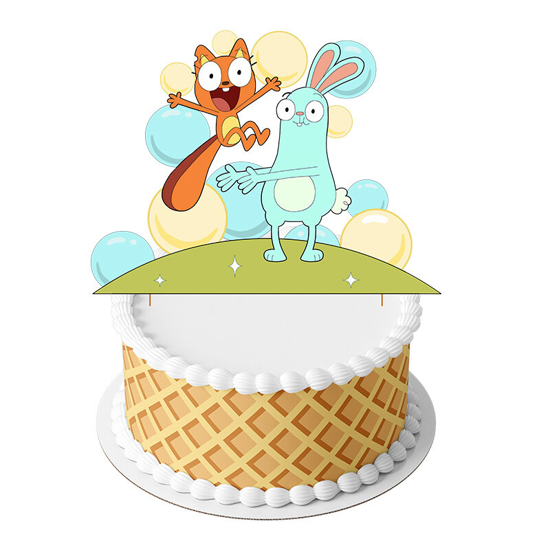 디즈니 Kiff 새로운 테마 식기, 생일 파티 Kiff 및 Barry 종이 접시 컵, 종이 냅킨 장식 케이크 토퍼 용품