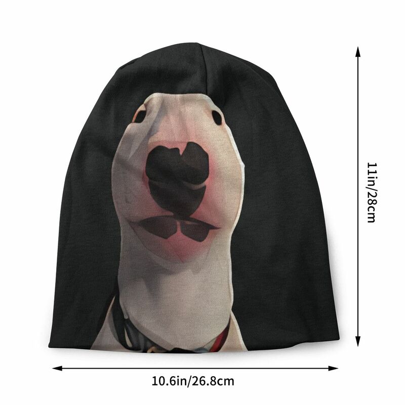 Big Dog Face Bull Terrier Autumn Female Thin Beanies Windproof Unisex Skullies Bonnet Hats