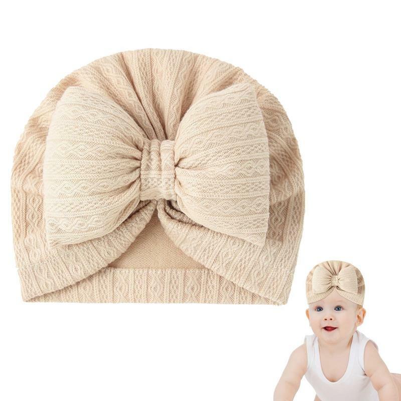 Babies Turban Bun Knot Bow Knot Hospital Baby Hat Soft And Stretchy Babies Beanie Hats Newborn Beanie Kids Head Wrap Nursery
