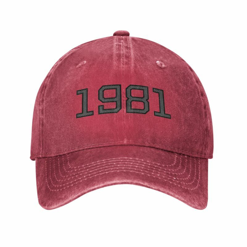 Topi bisbol katun personalisasi keren lahir dalam ulang tahun 1981 hadiah tahun kelahiran topi pelindung matahari Pria Wanita topi ayah dapat disesuaikan musim gugur