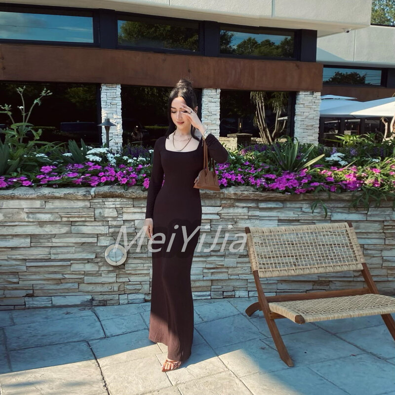 Meiyijia-vestido de mangas compridas, bainha elegante, sereia, saudita, árabe, sensual, aniversário, roupas de clube, clube, verão, 2024