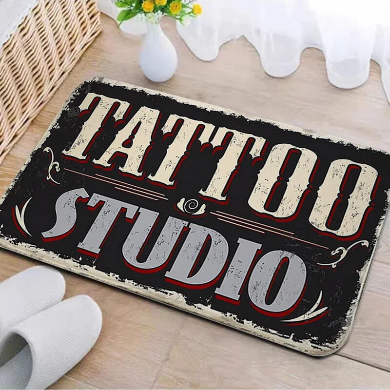 Tattoo Shop Door Mat Decoration Carpet for Beauty Salon Home Kitchen Rugs Bathroom Doorway Non Slip Corridor Entrance Carpets