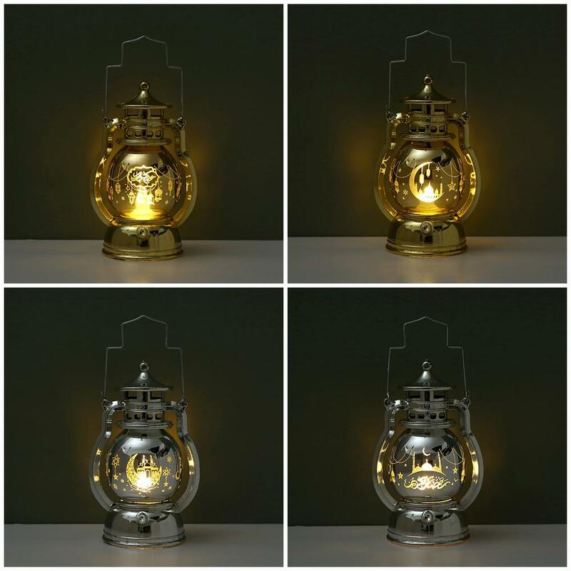 라마단 LED 휴대용 램프 전자 촛불 랜턴, 이슬람 장식 Eid 조명, 라마단 무바라크 장식품, 무슬림 N0d2