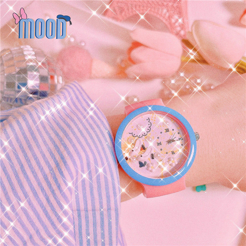Reloj de cuarzo con correa de silicona para niña, accesorio de pulsera resistente al agua con puntero, complemento deportivo japonés de color rosa, perfecto para actividades de ocio