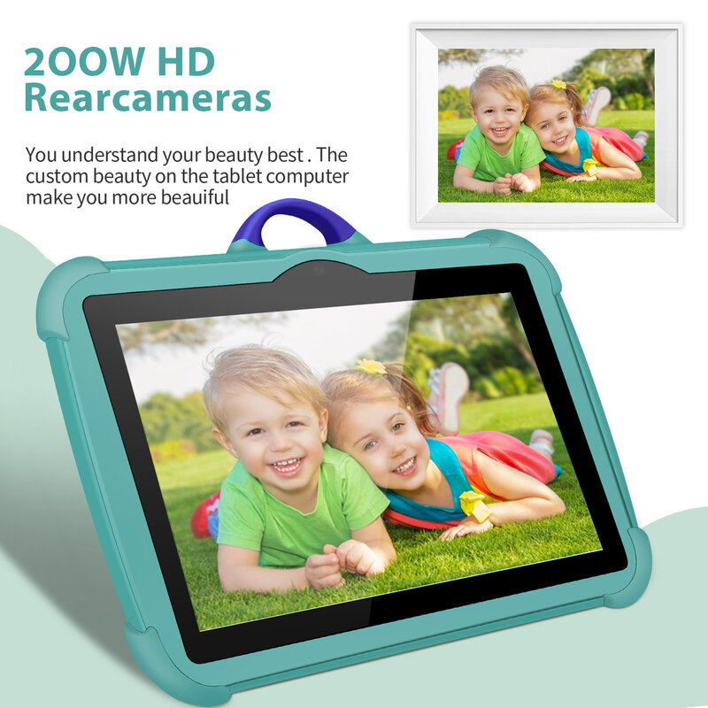Sauenaneo Nowy 7-calowy tablet dla dzieci 4 GB RAM 64 GB ROM 5GWIFI Tablet Wbudowane gry dla dzieci 4000 mAh Android 13