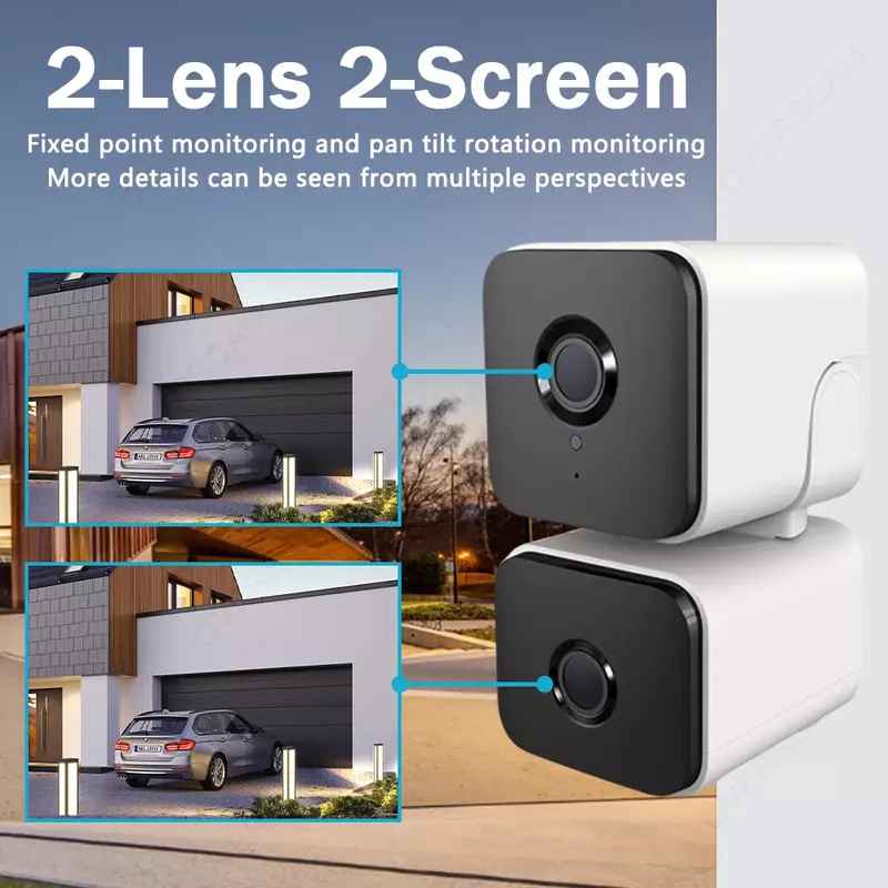 4K 8mp Dubbele Lens Allround Monitoring Wifi Ir Nachtzicht Buiten Waterdicht Draadloos Ai Human Auto Tracking Beveiligingscamera