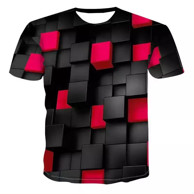 Camiseta de verano para hombre, Top de manga corta con estampado 3d de gráficos visuales, moda creativa, informal, calle, cuello redondo