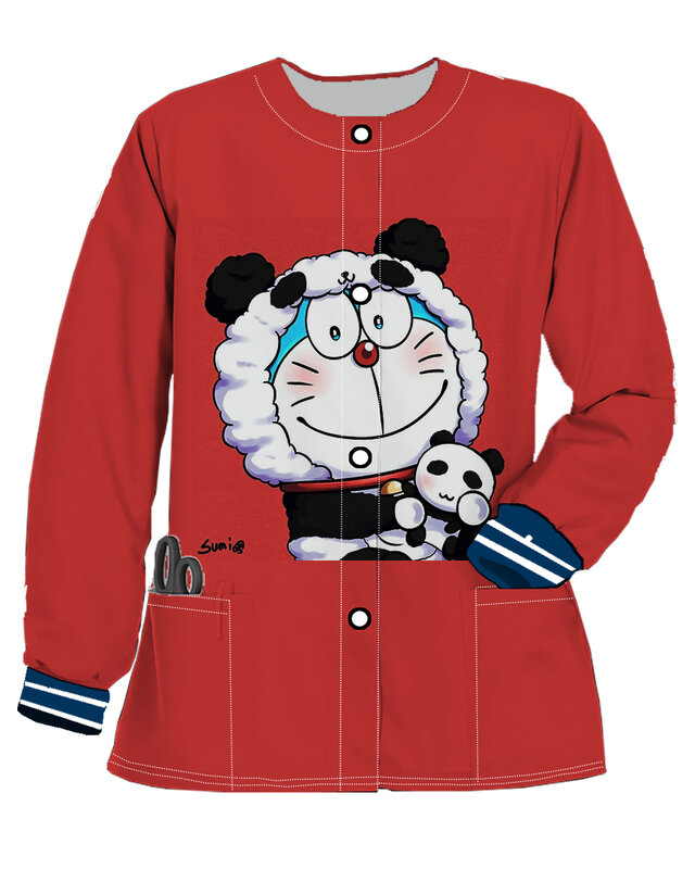 Nurse Cardigan Jacket Pocket Winter Jackets for Women 2023 Autumn Korea Button Long Sleeved Womens Clothing Women's Coat Japan