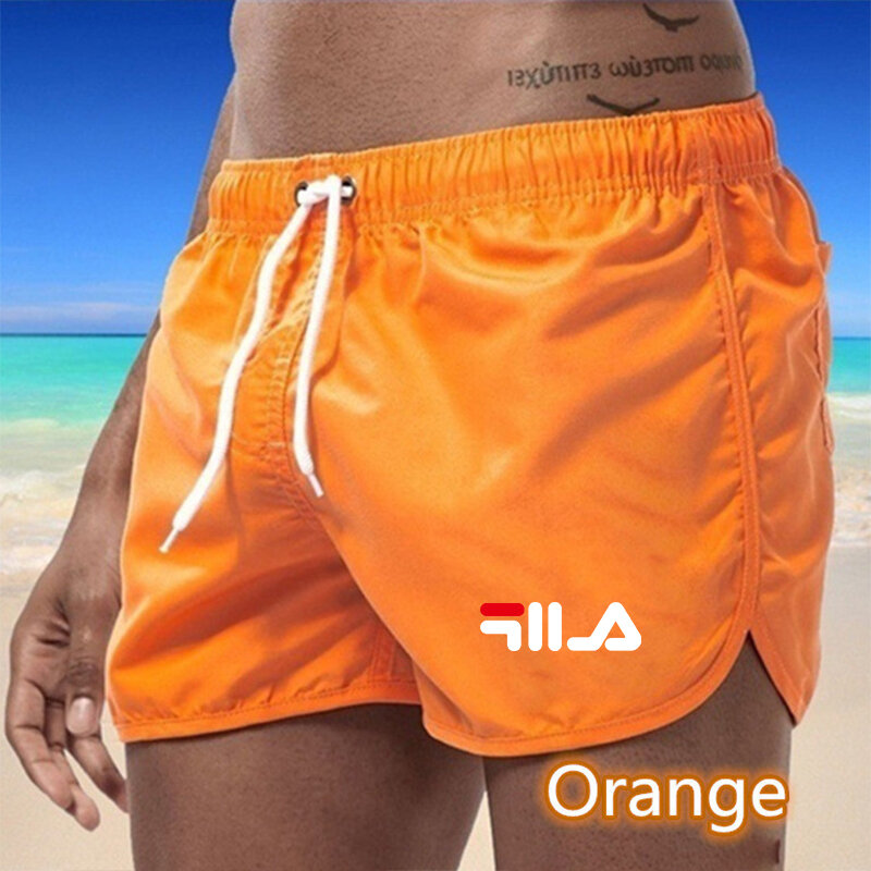 Shorts esportivos de praia respirável masculino, calças corrida, plus size, verão, 2024