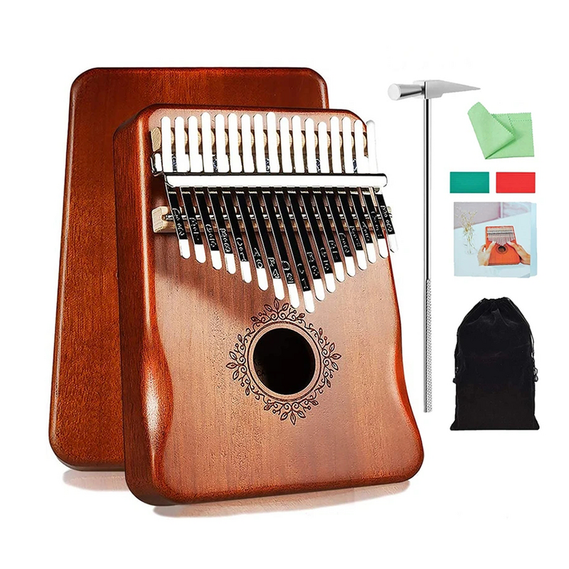 Kalimba-Piano de pulgar de 17 teclas, instrumento Musical de cuerpo de madera sólida Okoume con libro de aprendizaje, regalo de música, 17 teclas