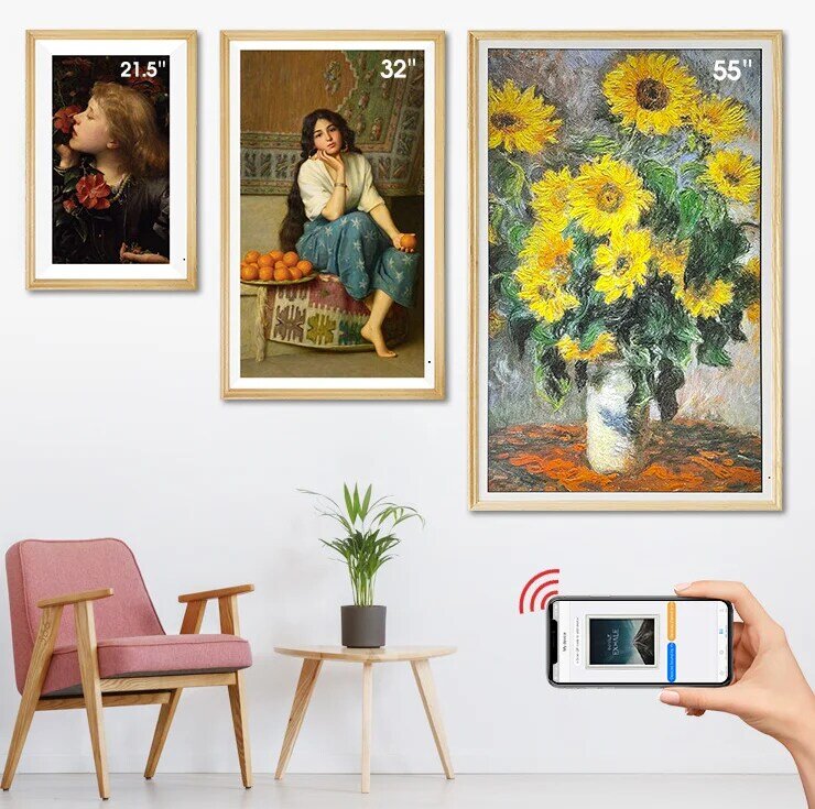 Digitale kunst rahmen stil Alle in einem Android PC mit 21,5 32 43 49 zoll nft LCD Monitor für Galerie art museum bilder Display