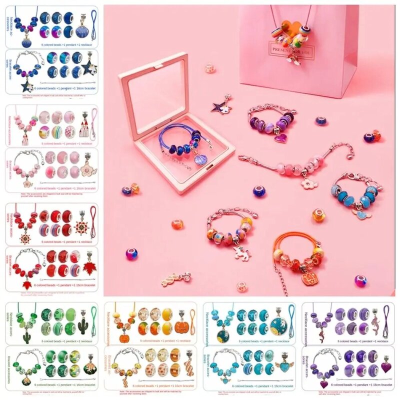 Kit de bijoux à faire soi-même pour enfants, collier, chaîne, pendentif, breloques, breloque, bracelets, bricolage