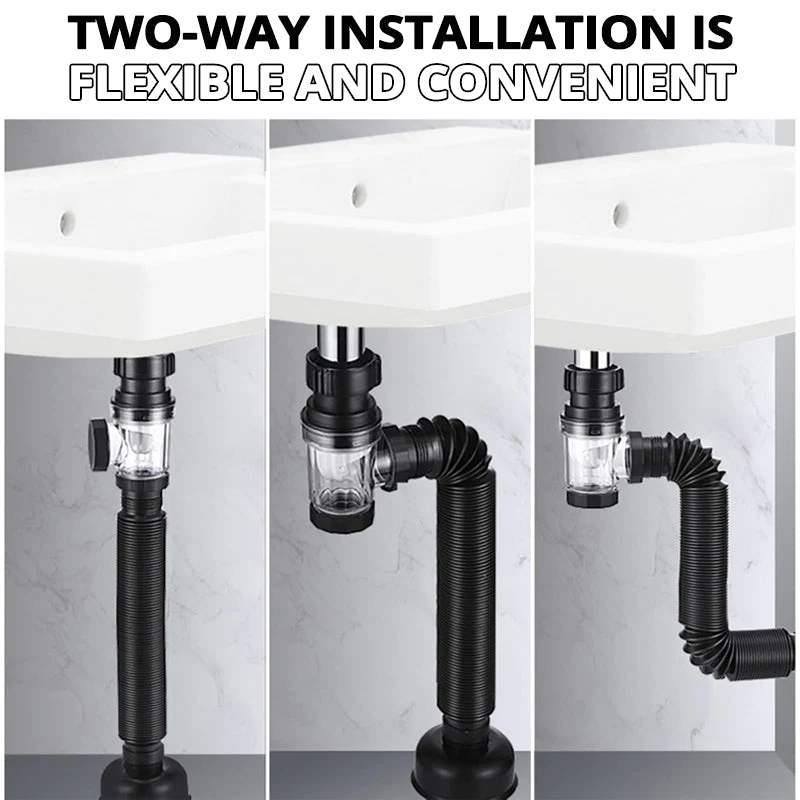 排水管デオドラント,キッチンシンク,格納式フィルター,柔軟な排水出口,バスルーム用の防臭排水管セット