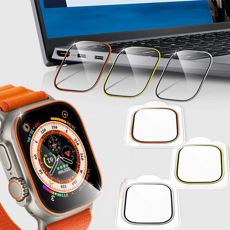 Protetor de Tela para Apple Watch, Ultra HD, Filme Anti-Scratch, Banda Smart iWatch, Vidro Temperado, Acessórios Smart, 49mm