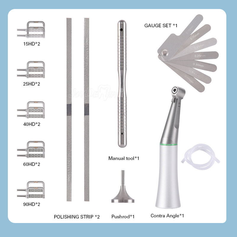 AZDENT-Juego de pelado interpróximo Dental, instrumento de Odontología con tiras interpróximo, reducción 4:1, contraángulo, 10 piezas