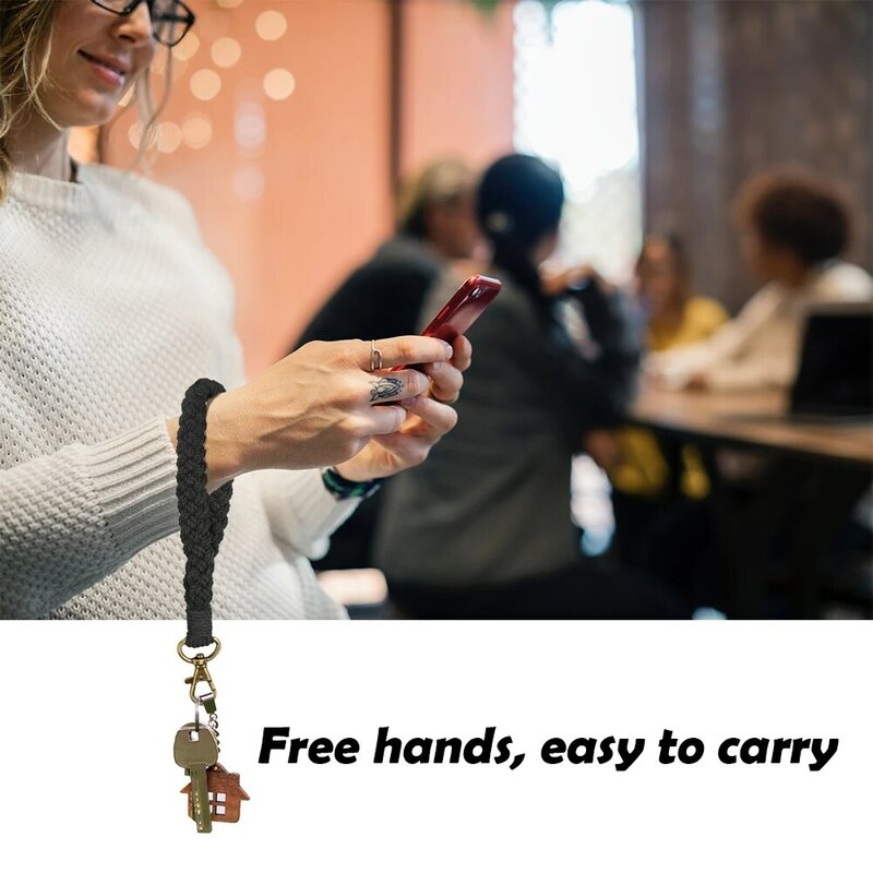 2 buah multifungsi praktis diikat tidak licin untuk liontin wanita dekorasi gantungan kunci anyaman tangan dompet tahan lama tali pergelangan tangan
