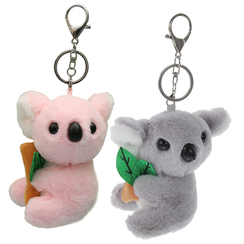 2 Pcs gantungan kunci lembut Koala gantungan kunci tas liontin Pesta hadiah 2 pcs Miss Fob Pp katun ransel